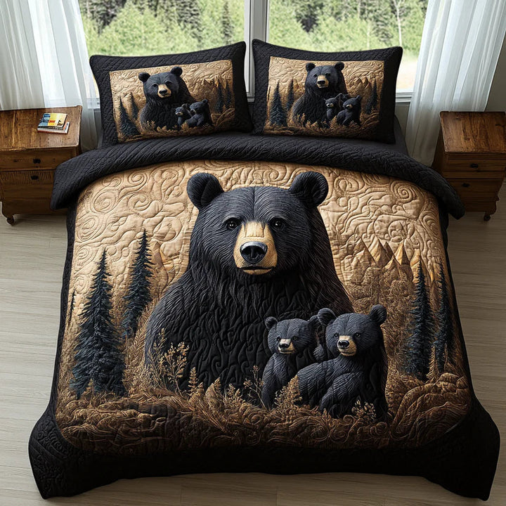 3-Piece Quilted Bedding Set - Woodland Animals